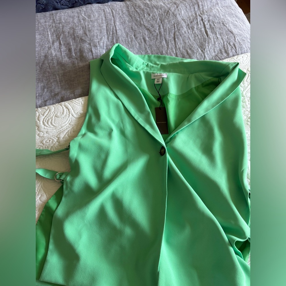 Warehouse Green Sleeveless Blouse